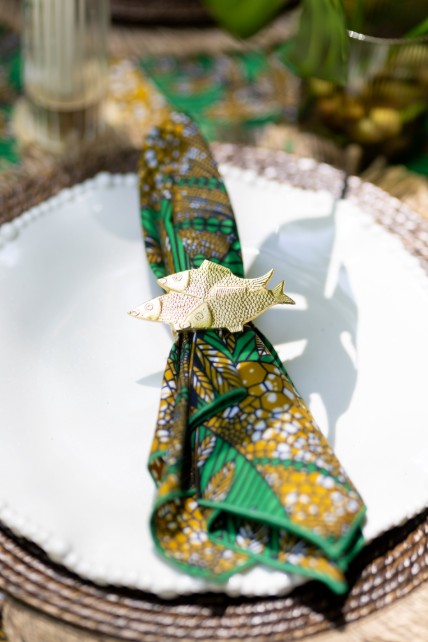 Gold Tropical Fish Napkin Rings