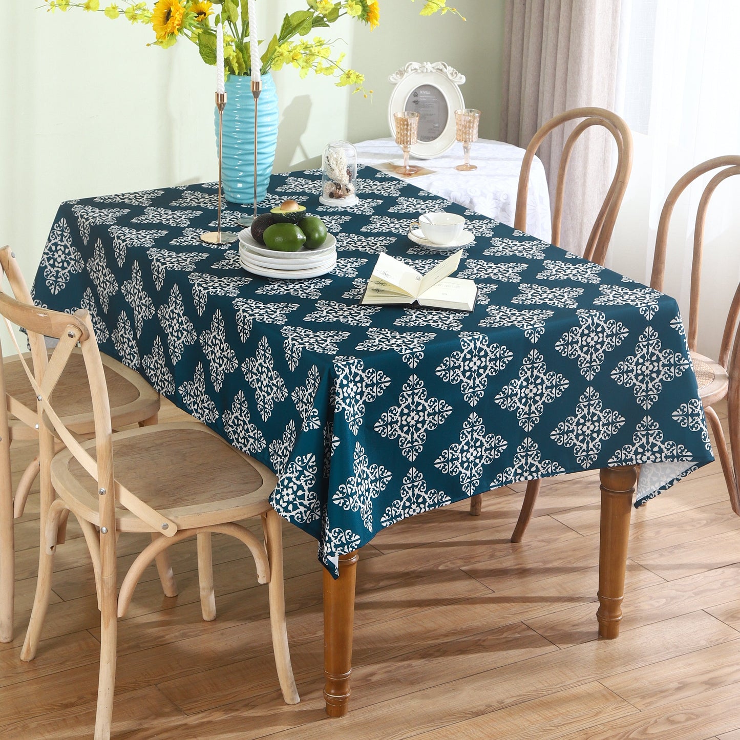 Blue Printed Table Cloth
