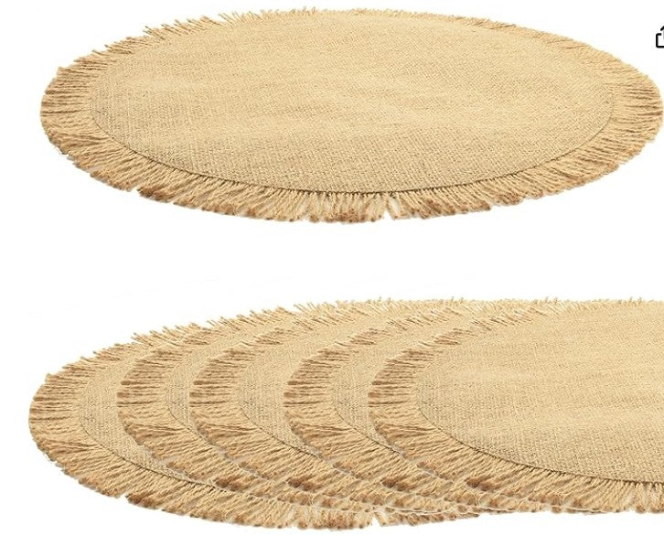 Boho Natural Jute with Fringe Placemats