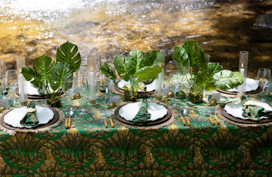 Tropical Leaf Printed Tablecloth