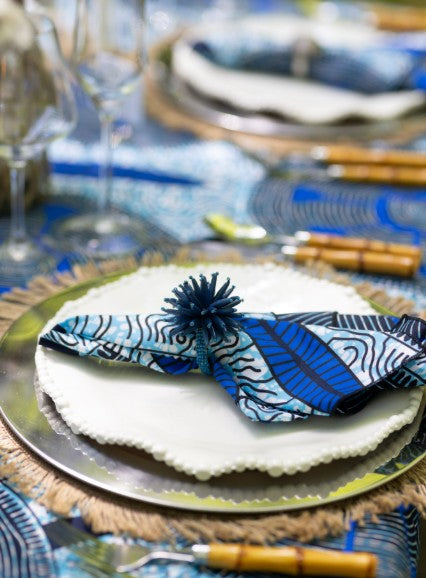 Blue Beaded Napkin Rings