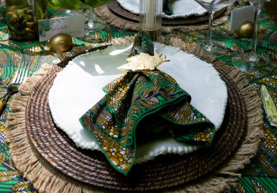 Tropical Leaf Printed Linen Napkins