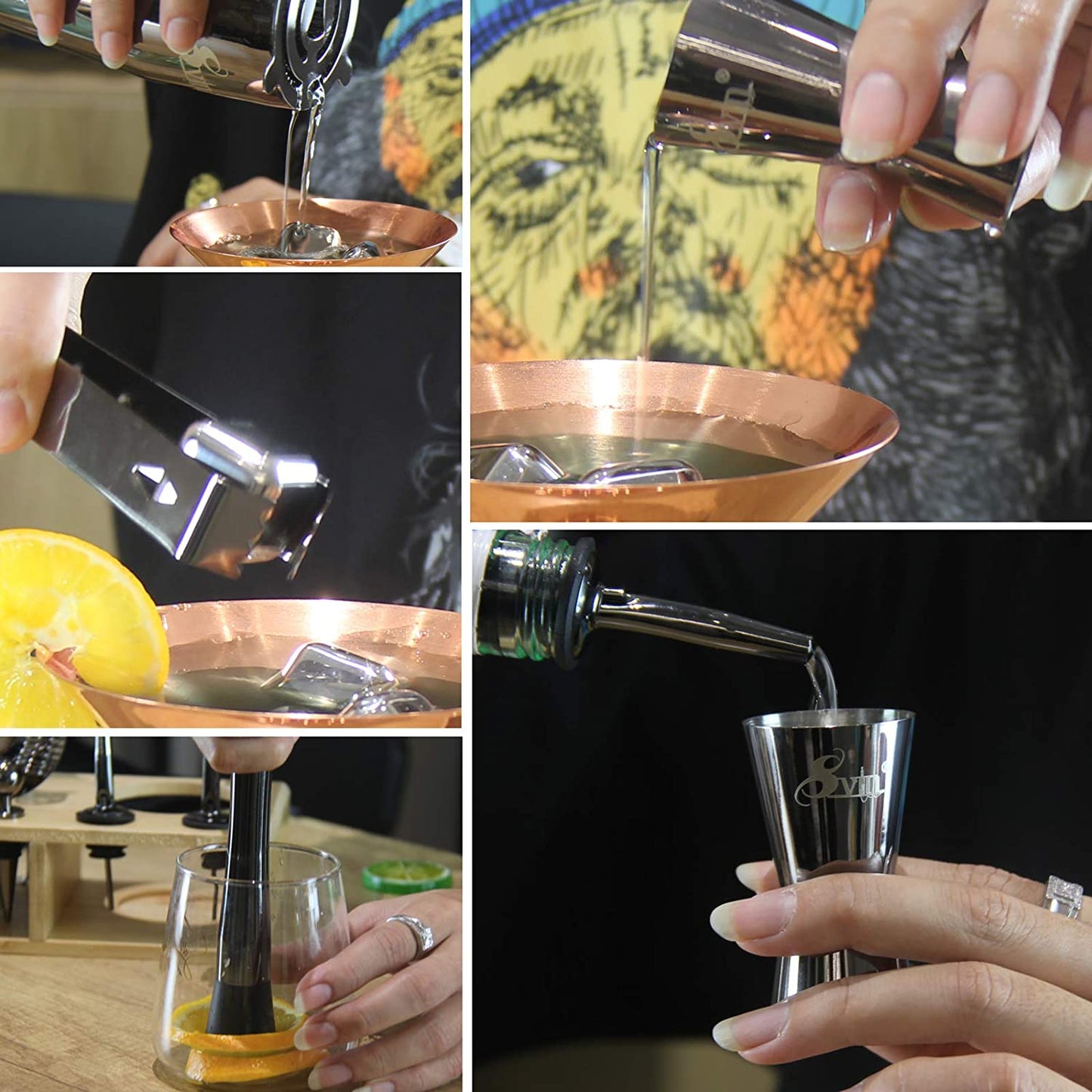 20 Pcs Stainless Steel Bartender Kit