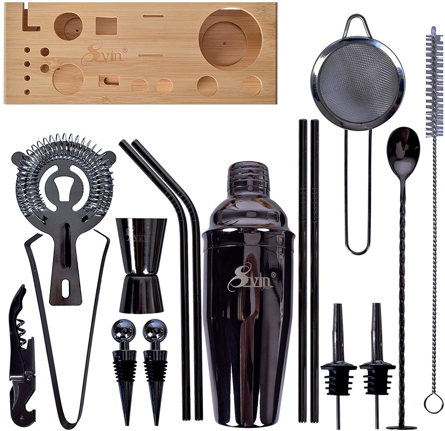 20 Pcs Stainless Steel Bartender Kit