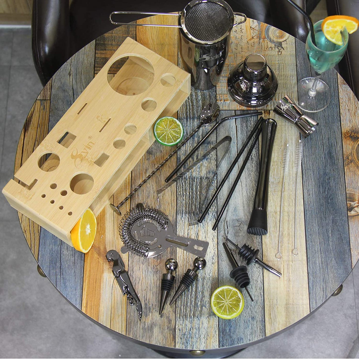20 Pcs Stainless Steel Bartender Kit