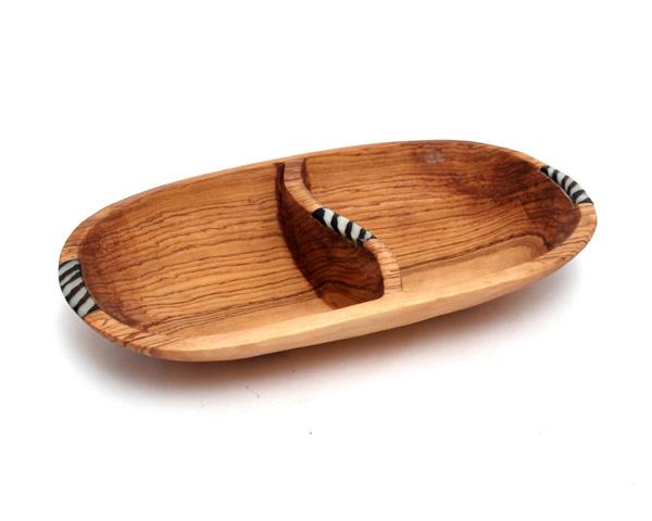 Oval Divided Wood African Bowl