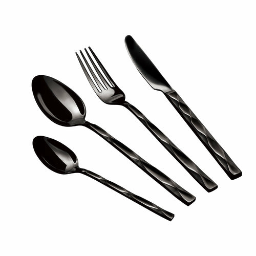24-Piece Stainless Steel Satin Finish Cutlery Set, Rose Gold