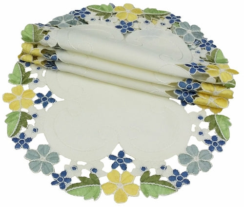 Fancy Flowers Doilies, Set of 4
