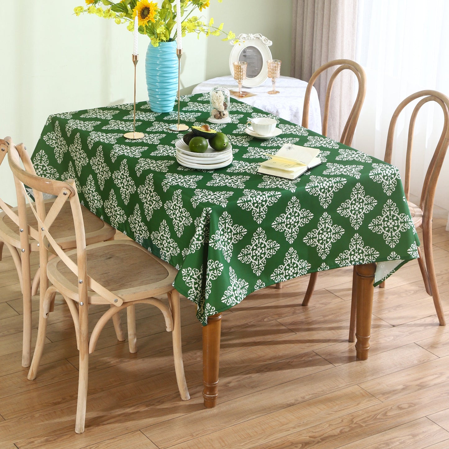 Green Printed Table Cloth