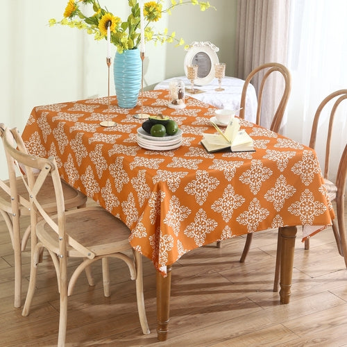 Orange Printed Table Cloth