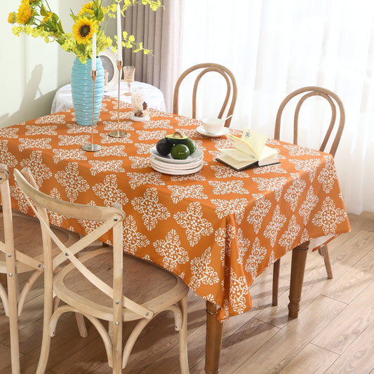 Orange Printed Table Cloth