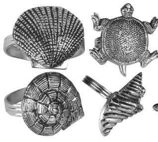 Antique Silver Seashell Napkin Rings