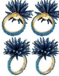 Blue Beaded Napkin Rings