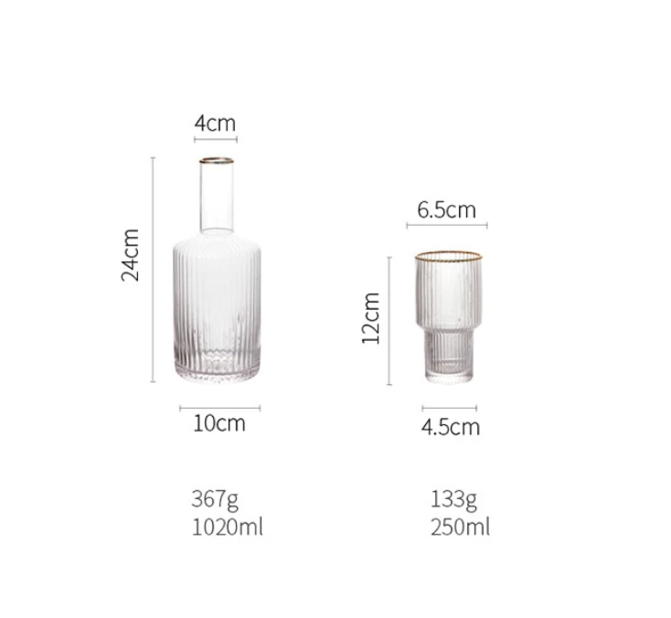 Crystal Gold-Rimmed Glass Set