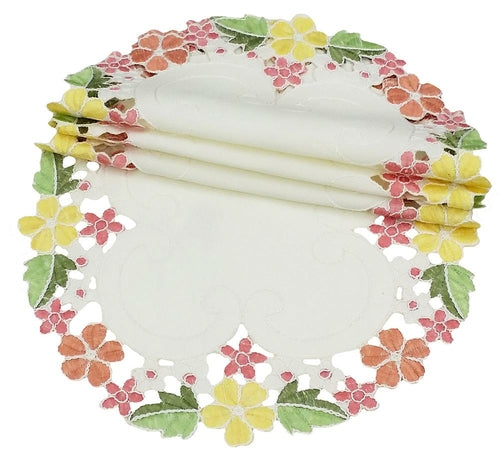 Fancy Flowers Doilies, Set of 4