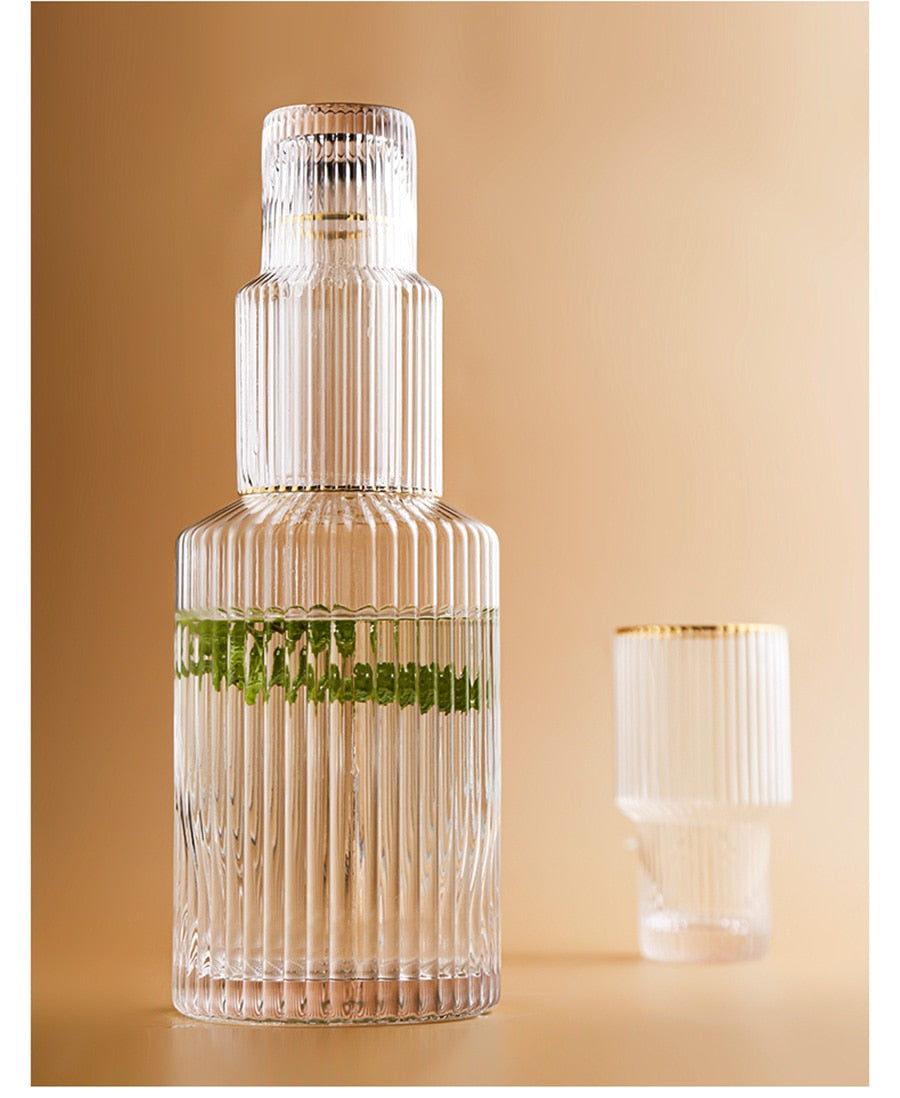 Crystal Gold-Rimmed Glass Set