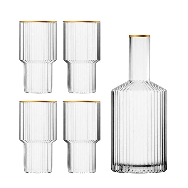 Crystal Gold-Rimmed Glass Set